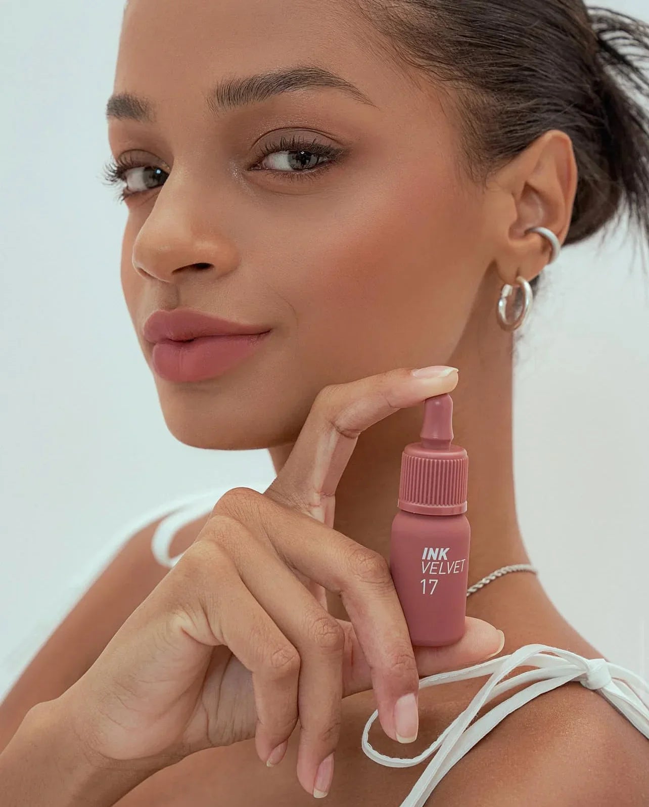 Lip Tint Peripera Ink Velvet – Tom Nude com Acabamento Aveludado e Suave