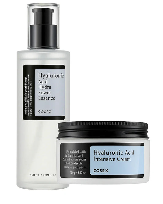 Kit COSRX Hyaluronic Acid – Creme + Essência para Hidratação Profunda e Pele Macia