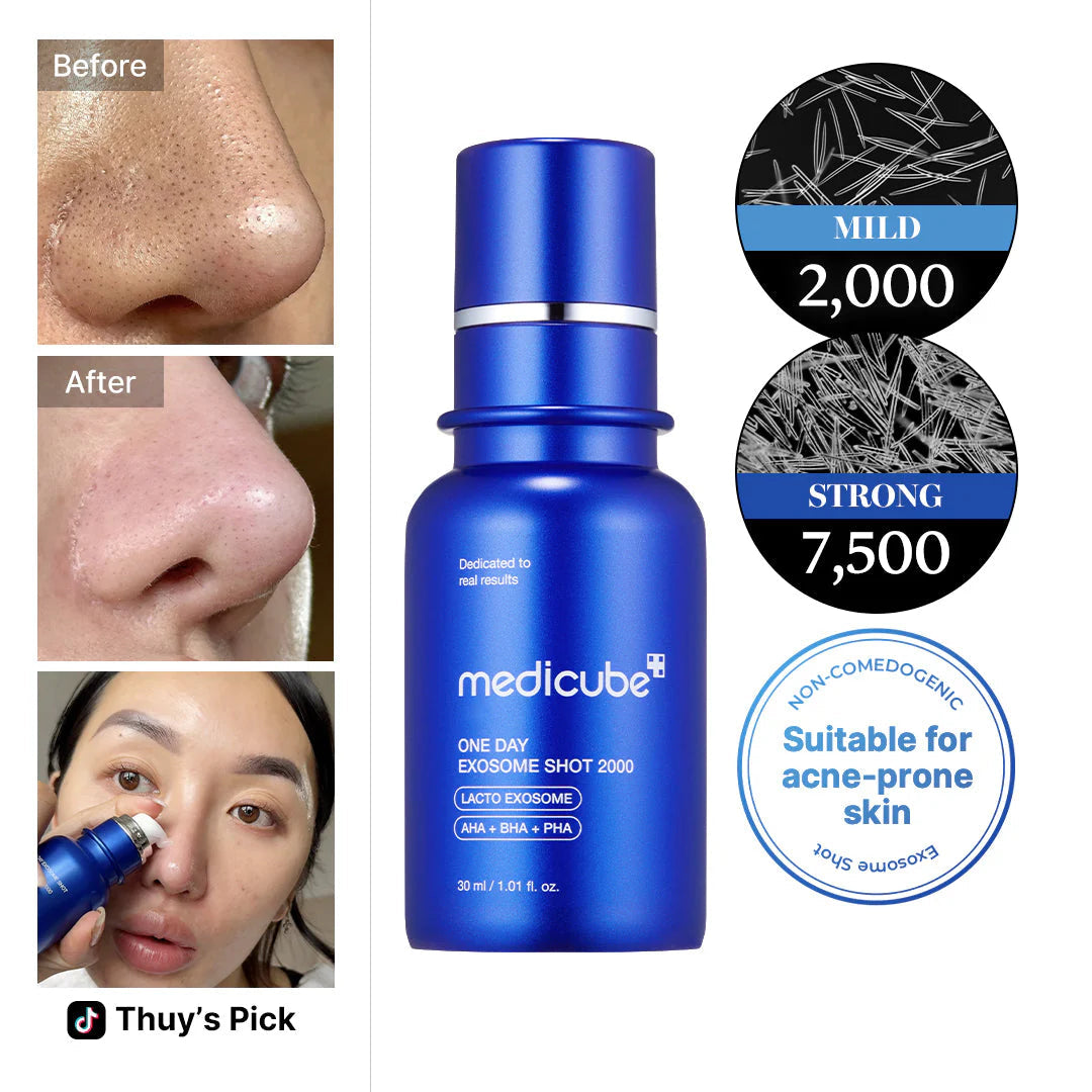 Medicube One Day Exosome Shot Pore 2000 – Ampola Concentrada para Poros e Textura da