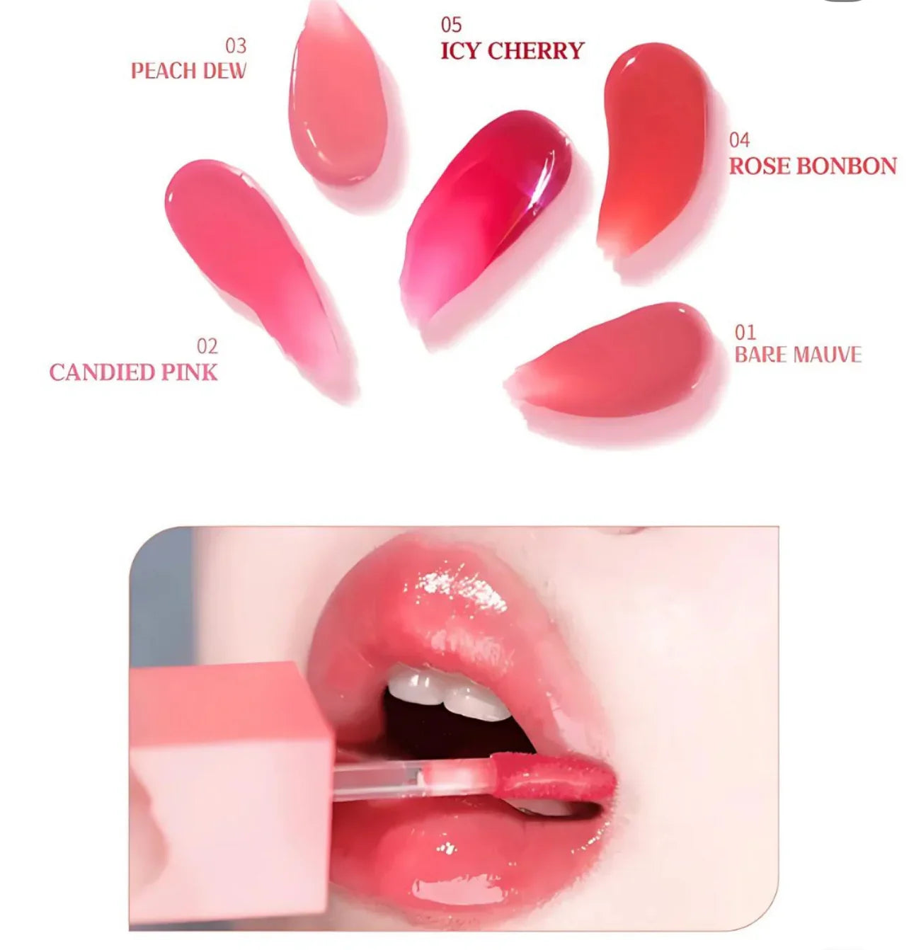 Lip Tint MACQUEEN Dewy Water Glow – Brilho Glossy e Efeito Natural