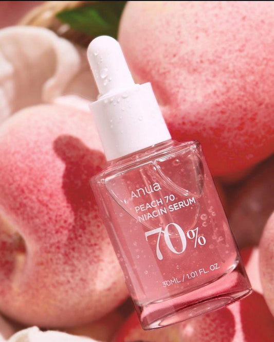Anua Peach 70% Niacinamide Serum - Sérum Hidratante e Iluminador com Pêssego e Niacinamida para Pele Radiante - Keva Cosmetic