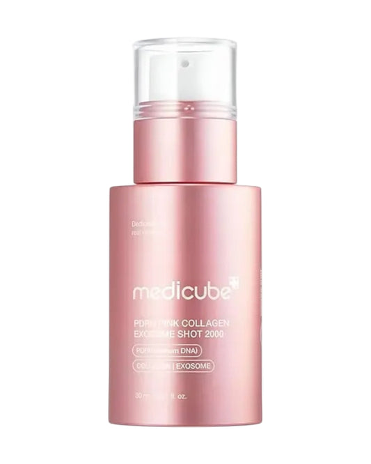 o PDRN Pink Collagen Exosome Shot 2000 da Medicube age mais como um reforço : um tratamento intensivo que desperta a pele, inicia a regeneração celular e aumenta a eficácia de cada produto subsequente.