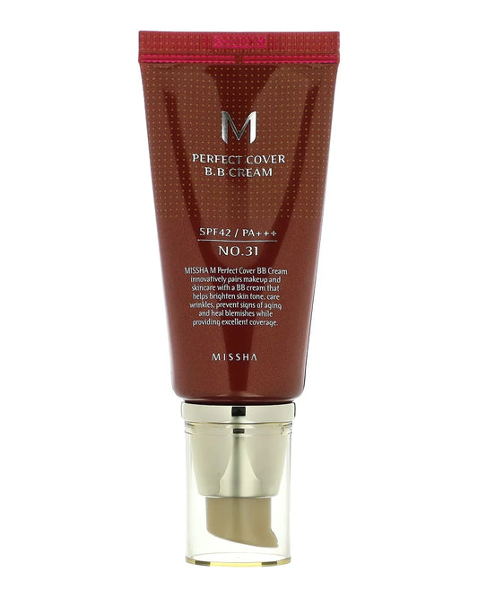 MISSHA M Perfect Cover BB Cream – BB cream coreano com cobertura média e proteção solar SPF42