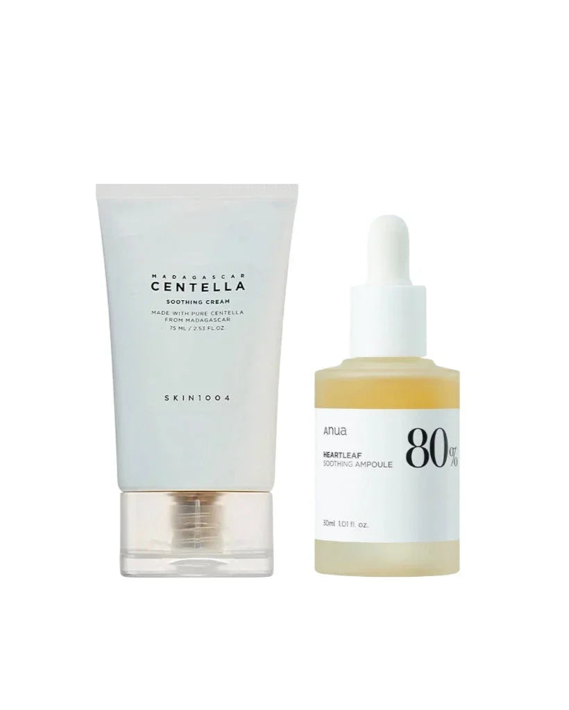 Kit Anua Heartleaf + SKIN1004 Centella – Ampola e Creme para Fortalecer a Barreira da Pele