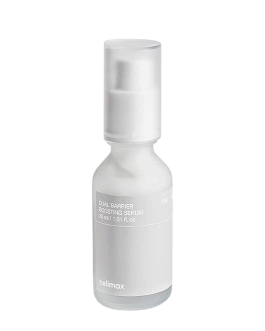 O Celimax Dual Barrier Boosting Serum é um sérum vegan e hidratante concebido especificamente para peles secas e sensíveis. Infundido com cinco tipos de ceramida e Aquatide, esta fórmula nutritiva trabalha para fortalecer a barreira da pele