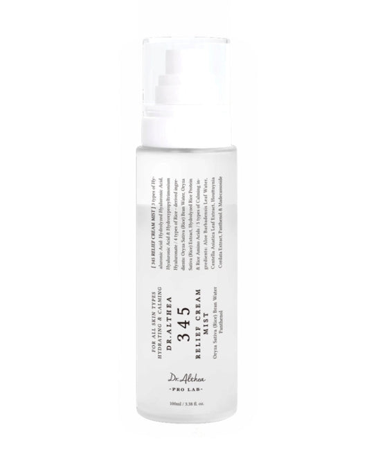 
Descrição: O Dr.Althea 345 Relief Cream Mist é um spray calmante que repara a barreira cutânea, proporcionando a nutrição de um creme num formato leve e fácil de aplicar. Concebida para acalmar a irritação e proporcionar hidratação instantânea