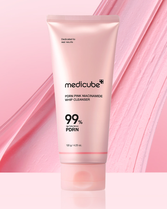 {{Medicube PDRN Pink Niacinamide Whip Cleanser- Espuma com PDRN e Niacinamida}} cosmética coreana em Portugal KEVA Cosmetic.