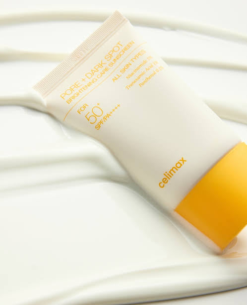 {{Celimax Pore + Dark Spot Brightening Care Sunscreen – Protetor Solar Iluminador FPS 50+}} cosmética coreana em Portugal KEVA Cosmetic.