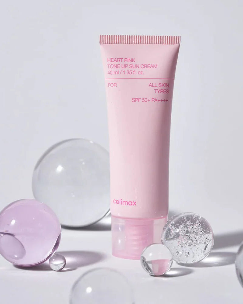 Celimax Heart Pink Tone-Up Sun Cream SPF50+ PA++++ – Protetor Solar Iluminador