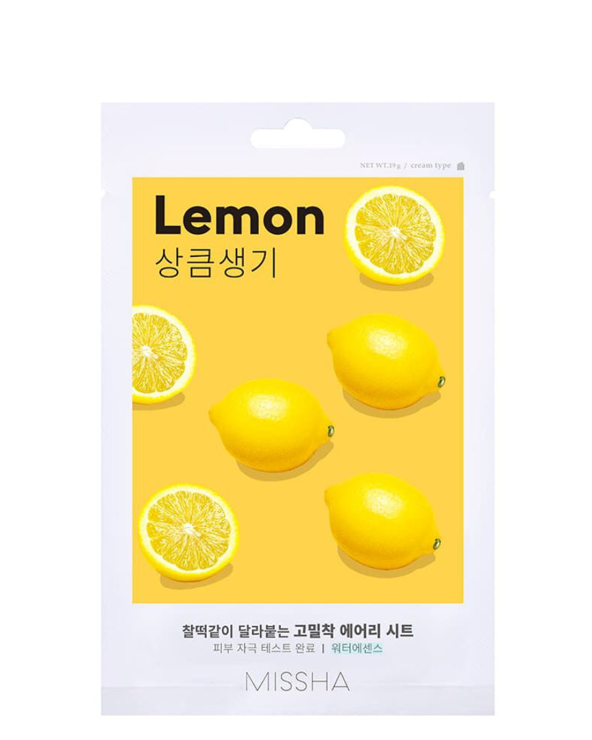 MISSHA Airy Fit Sheet Mask Lemon – Máscara Facial Iluminadora