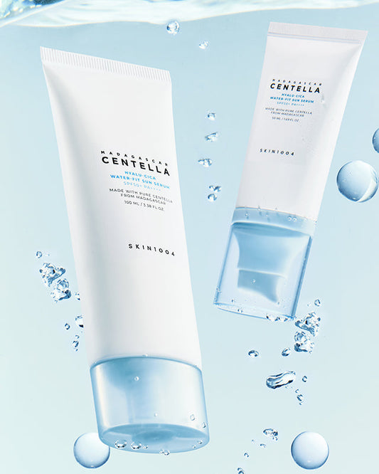 {{SKIN1004 Madagascar Centella Hyalu-Cica Water-Fit Sun Serum – Protetor Solar Hidratante com Centella e Ácido Hialurónico}} cosmética coreana em Portugal KEVA Cosmetic.