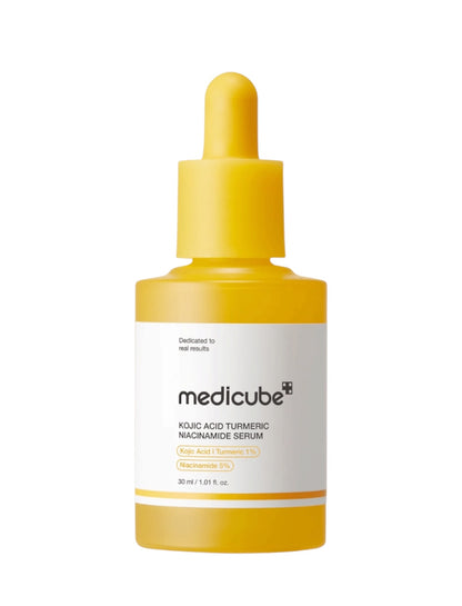 O Medicube Kojic Acid Turmeric Niacinamide Serum ajuda a uniformizar o tom de pele, a esbater o aspeto de manchas e a promover uma pele mais luminosa e uniforme. Um tratamento iluminador pensado para combater a falta de luminosidade