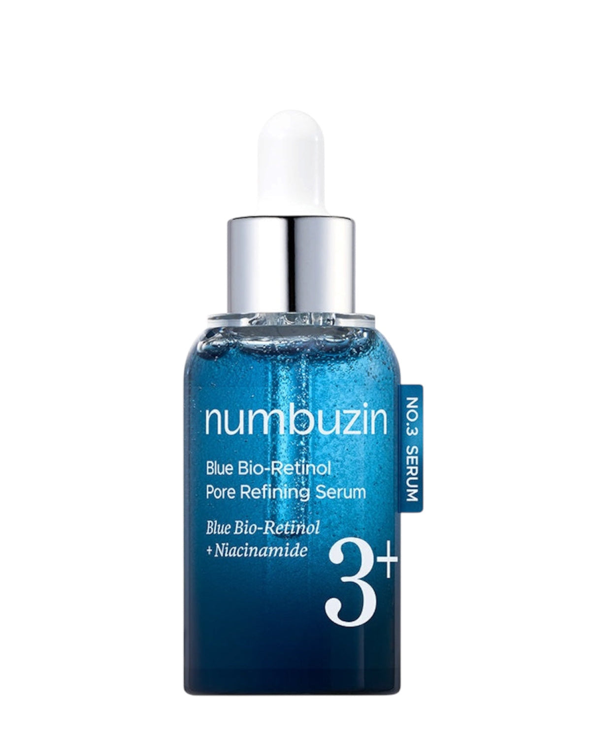 O Sérum Refino Pores Bio-Retinol Azul N.º 3 da Numbuzin é uma solução suave, mas eficaz, para refinar os poros, suavizar a textura e promover uma pele mais clara e uniforme. Com bio-retinol derivado de plantas e ingredientes calmantes