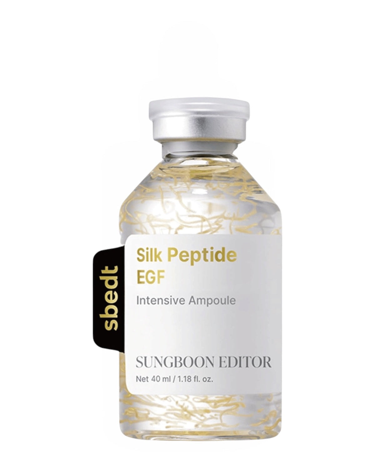 SUNGBOON EDITOR - Silk Peptide EGF Intensive Ampoule é uma ampola altamente concentrada desenvolvida para melhorar a elasticidade da pele, reduzir a visibilidade das linhas finas e proporcionar à pele uma sensação mais preenchida e hidratada. A fórmula sedosa é rapidamente absorvida e deixa a pele macia, firme e radiante.

A fórmula contém complexo EGF, 13 peptídeos diferentes, colagénio e ácido hialurónico que, em conjunto, ajudam a reforçar a estrutura da pele e a hidratá-la em profundidade. A niacinamida