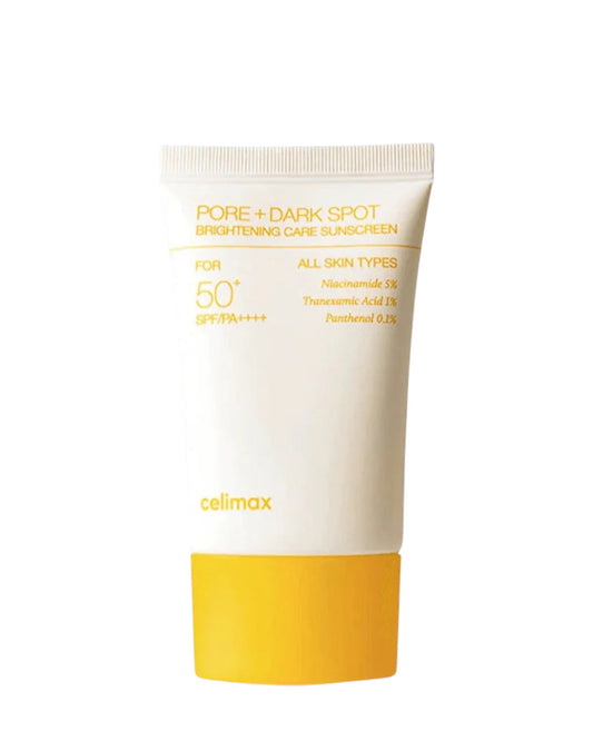 {{Celimax Pore + Dark Spot Brightening Care Sunscreen – Protetor Solar Iluminador FPS 50+}} cosmética coreana em Portugal KEVA Cosmetic.