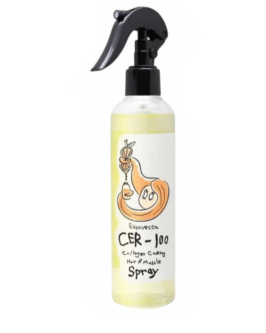 O Elizavecca CER-100 Collagen Coating Hair A+ Muscle Spray é um tratamento capilar em spray formulado com colagénio hidrolisado