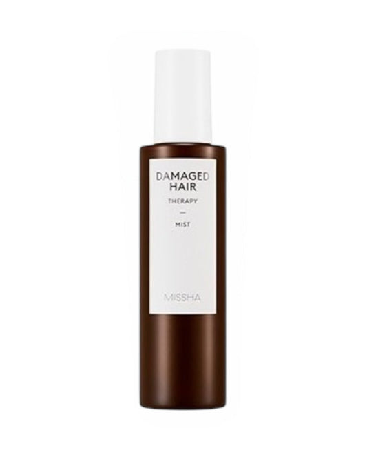 Missha Damaged Hair Therapy Mist é um spray leve desenvolvido para reparar cabelos danificados
