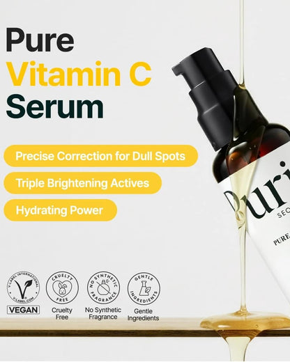 Um sérum potente, enriquecido com vitamina C pura e ácido hialurônico, que ilumina e hidrata a pele.